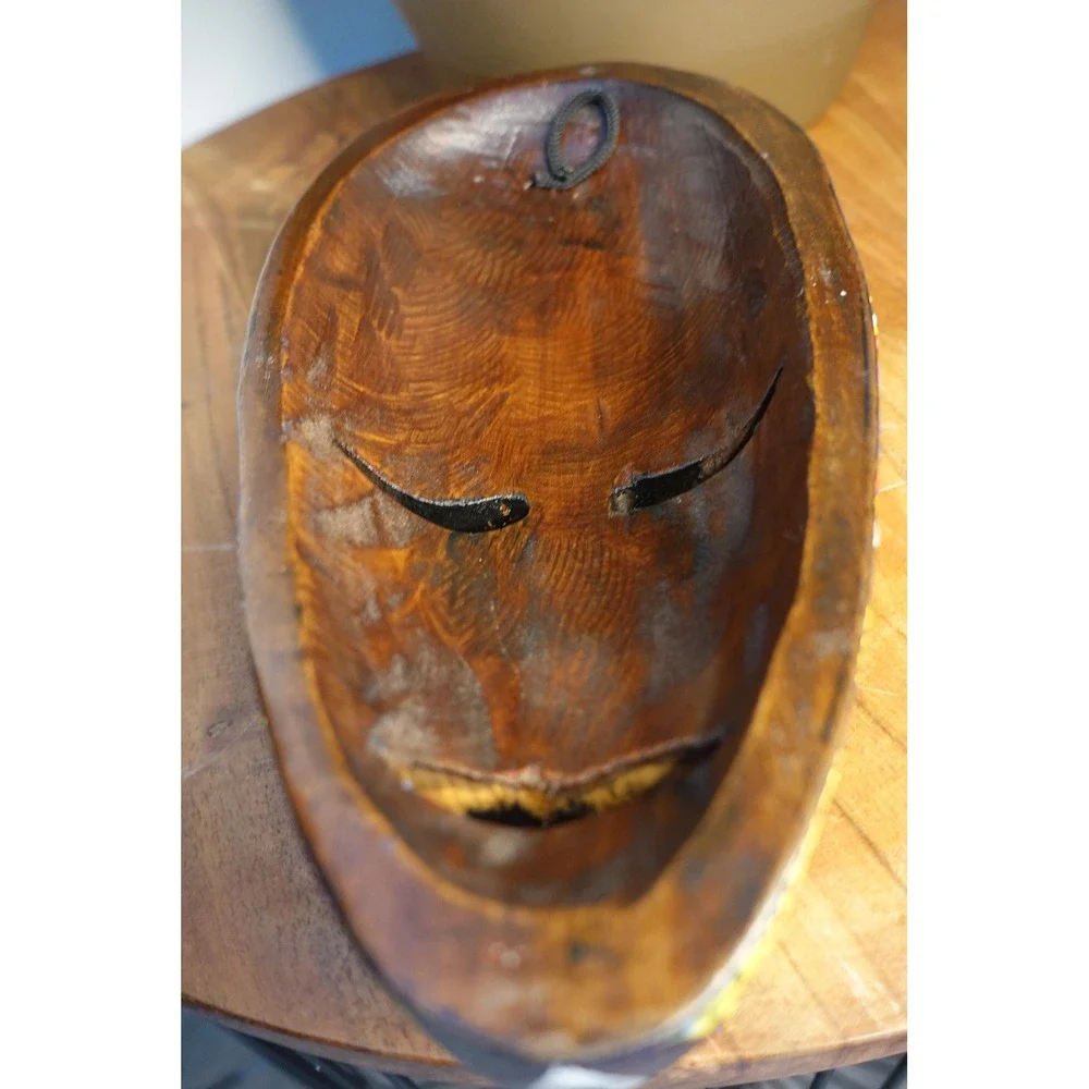 Wooden handcarved colorful wall gallery mask collectible art‎